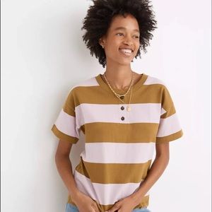 Madewell NWT Rugby Striped Henley Tee
